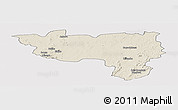 Shaded Relief Panoramic Map of Manono, single color outside