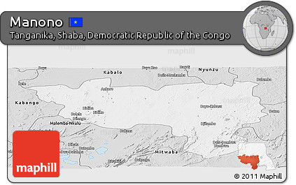Silver Style Panoramic Map of Manono