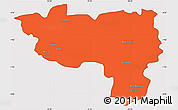 Political Simple Map of Manono, cropped outside