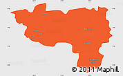 Political Simple Map of Manono, single color outside