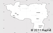 Silver Style Simple Map of Manono, cropped outside