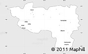 Silver Style Simple Map of Manono, single color outside