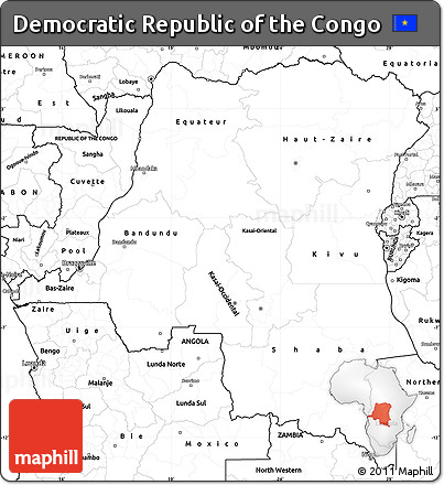 Blank Simple Map of Democratic Republic of the Congo