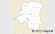 Classic Style Simple Map of Democratic Republic of the Congo, single color outside