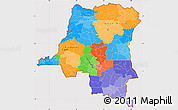 Political Simple Map of Democratic Republic of the Congo, cropped outside