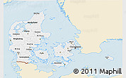 Classic Style 3D Map of Denmark, single color outside