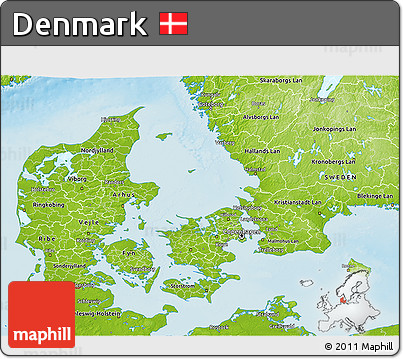 Physical 3D Map of Denmark