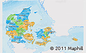 Political 3D Map of Denmark, single color outside
