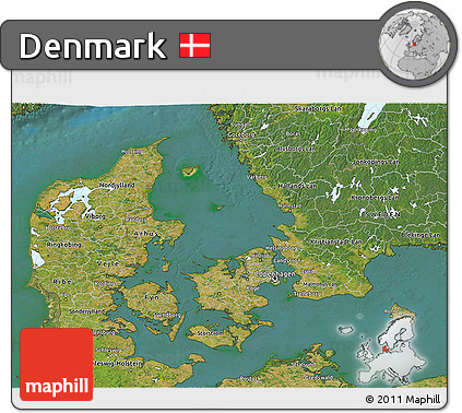 Satellite 3D Map of Denmark