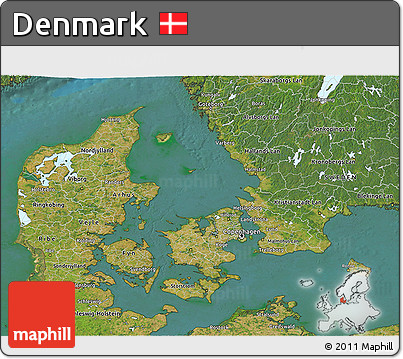 Satellite 3D Map of Denmark