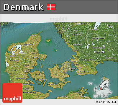 Satellite 3D Map of Denmark