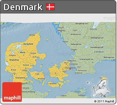 Savanna Style 3D Map of Denmark