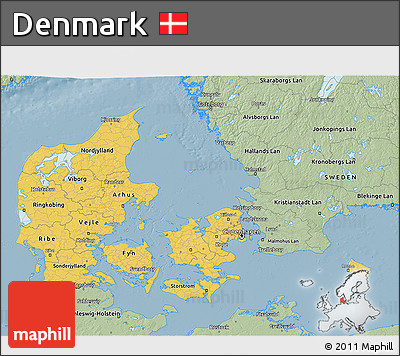 Savanna Style 3D Map of Denmark