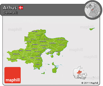 Physical 3D Map of Arhus, cropped outside
