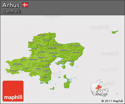 Physical 3D Map of Arhus, cropped outside