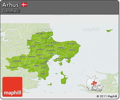 Physical 3D Map of Arhus, lighten