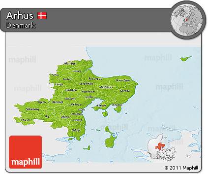 Physical 3D Map of Arhus, single color outside