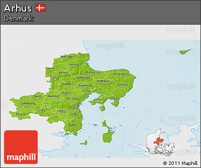 Physical 3D Map of Arhus, single color outside