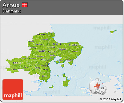 Physical 3D Map of Arhus, single color outside