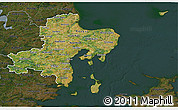 Satellite 3D Map of Arhus, darken