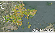 Satellite 3D Map of Arhus, semi-desaturated