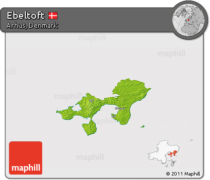 Physical 3D Map of Ebeltoft, cropped outside