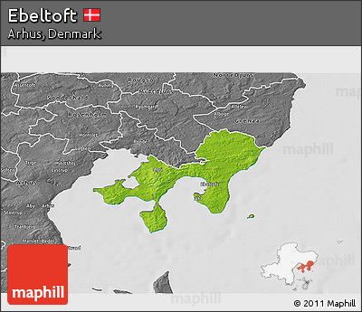 Physical 3D Map of Ebeltoft, desaturated