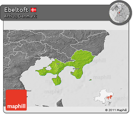 Physical 3D Map of Ebeltoft, desaturated