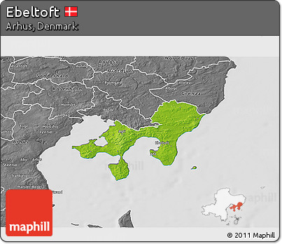 Physical 3D Map of Ebeltoft, desaturated