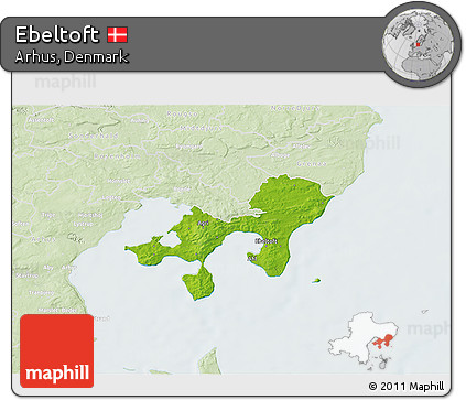 Physical 3D Map of Ebeltoft, lighten