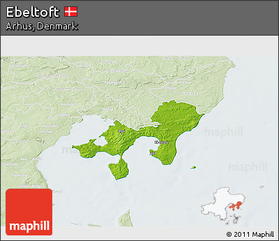 Physical 3D Map of Ebeltoft, lighten