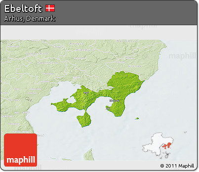Physical 3D Map of Ebeltoft, lighten