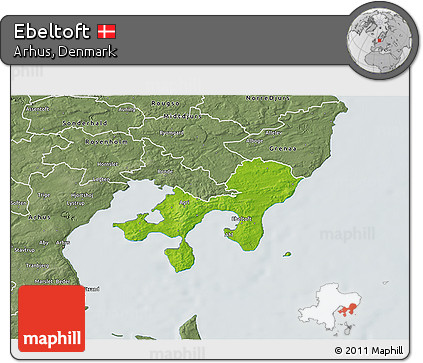 Physical 3D Map of Ebeltoft, semi-desaturated