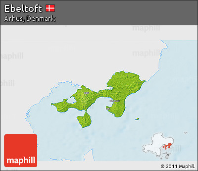 Physical 3D Map of Ebeltoft, single color outside