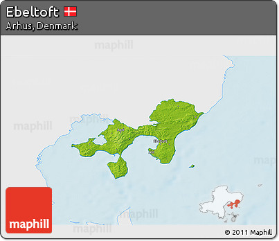 Physical 3D Map of Ebeltoft, single color outside