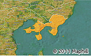 Political 3D Map of Ebeltoft, satellite outside