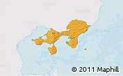 Political 3D Map of Ebeltoft, single color outside
