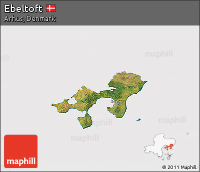 Satellite 3D Map of Ebeltoft, cropped outside