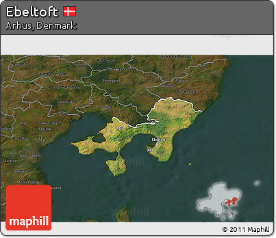 Satellite 3D Map of Ebeltoft, darken