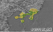Satellite 3D Map of Ebeltoft, desaturated