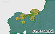 Satellite 3D Map of Ebeltoft, single color outside
