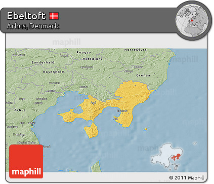 Savanna Style 3D Map of Ebeltoft