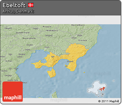Savanna Style 3D Map of Ebeltoft