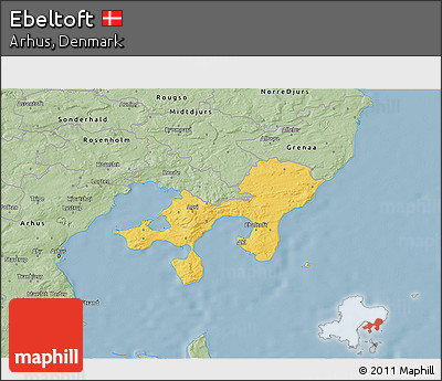 Savanna Style 3D Map of Ebeltoft