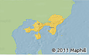 Savanna Style 3D Map of Ebeltoft, single color outside