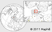 Blank Location Map of Ebeltoft, highlighted country, within the entire country