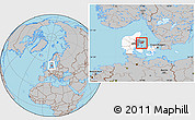 Gray Location Map of Ebeltoft, highlighted country, highlighted parent region