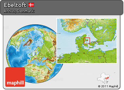 Physical Location Map of Ebeltoft