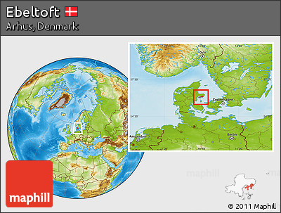 Physical Location Map of Ebeltoft