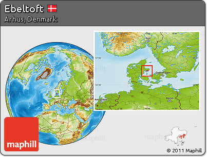 Physical Location Map of Ebeltoft